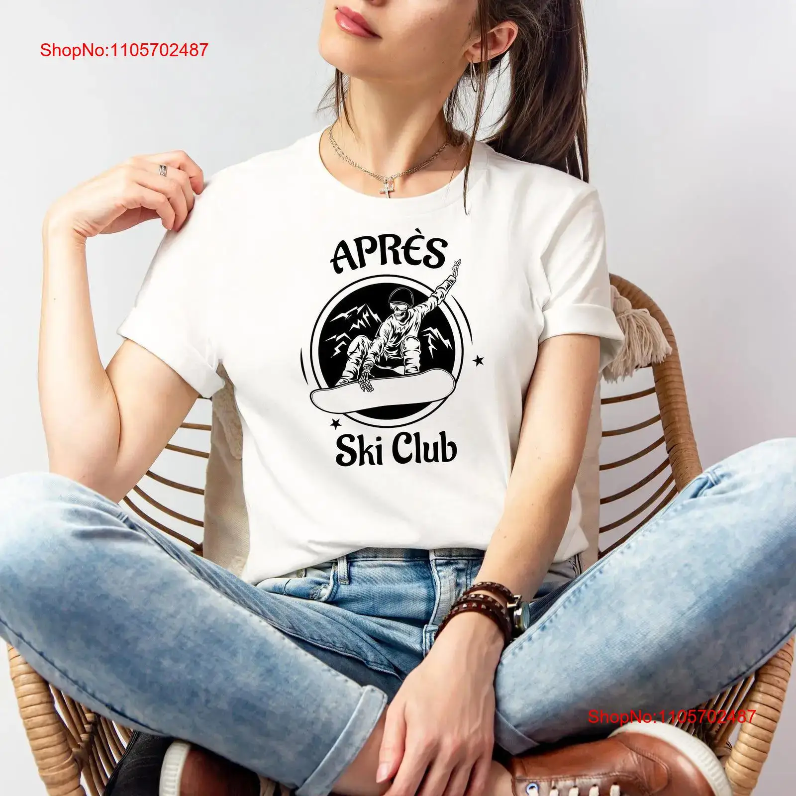 Winter Clothing Ideas For Women - เสื้อยืด Apres Ski Club สไตล์วินเทจสำหรับผู้หญิง ลวดลายอัลไพน์