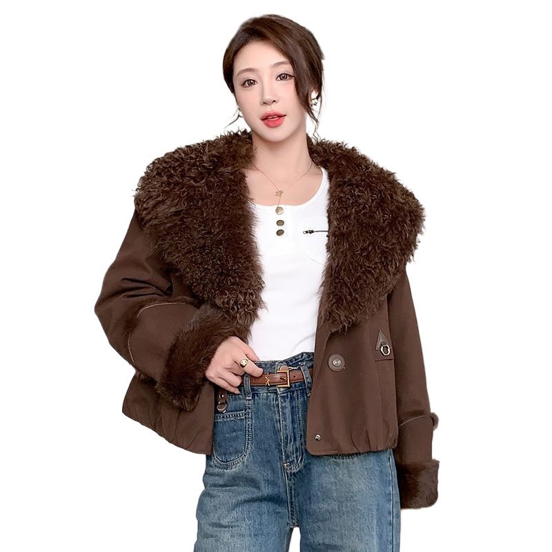 Winter Clothing H&M - เสื้อแจ็คเก็ตขนเป็ดแท้ 90% ผสมขนกระต่าย สำหรับผู้หญิง เสื้อผ้าขนห่าน คอขนสัตว์