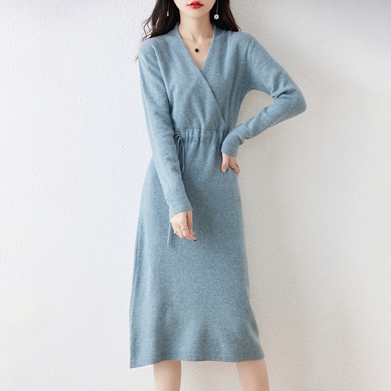 Winter Clothing H&M - ใหม่ผู้หญิง 100% Merino ขนสัตว์ฤดูใบไม้ร่วงฤดูหนาว CROSS V