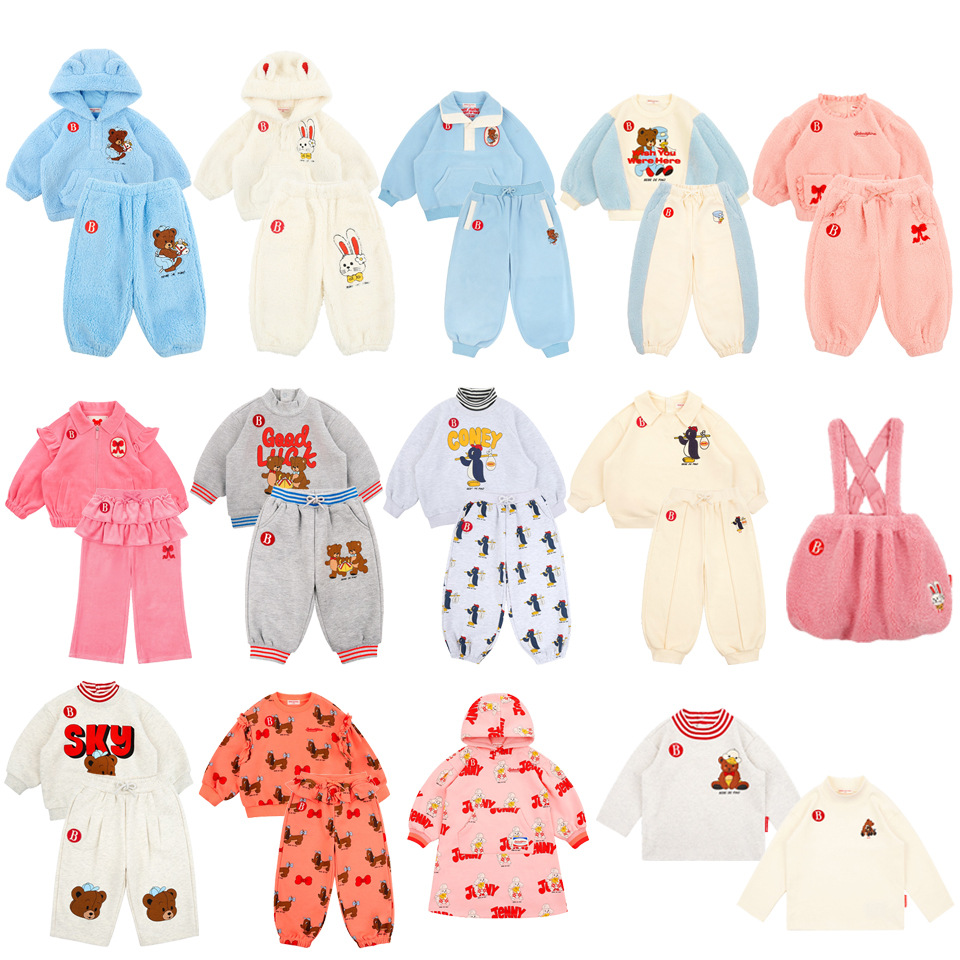 Winter Clothing For 1 Year Old Girl - ชุดเสื้อผ้าเด็กฤดูหนาวคุณภาพสูงแบบหนาสำหรับเด็กผู้หญิงและเด็กผู้ชาย แบรนด์เสื้อฮู้ดพิมพ์ลายการ์ตูน+กางเกงบุขน