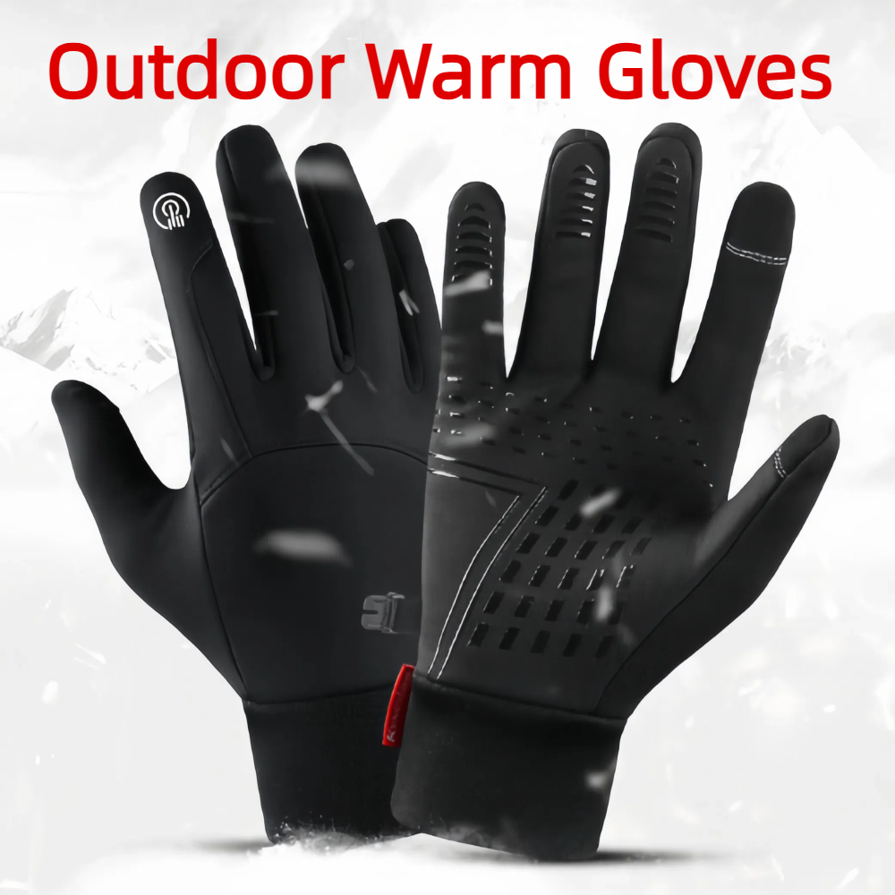 Waterproof Mitten Ski - ถุงมือปั่นจักรยานกันน้ำสำหรับฤดูหนาว ถุงมือจักรยานแบบสัมผัสหน้าจอ ถุงมือกันลมสำหรับขี่สกู๊ตเตอร์กลางแจ้ง ถุงมือขี่มอเตอร์ไซค์ ถุงมือสกี ถุงมือจักรยานแบบอุ่น