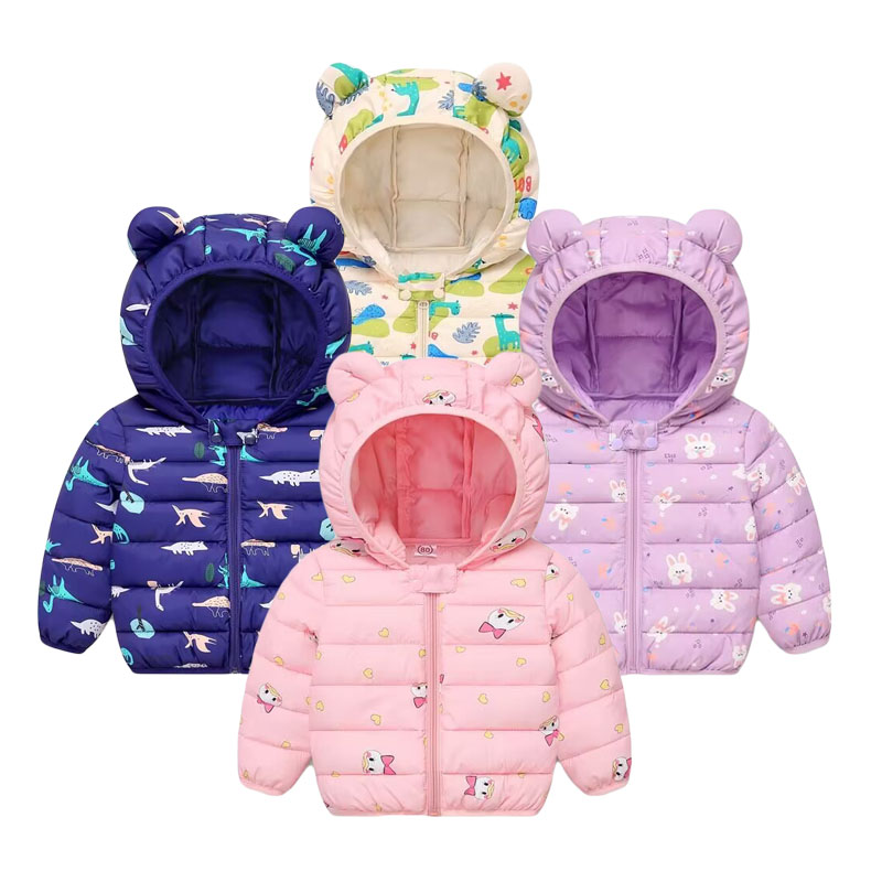 Winter Clothing For 1 Year Old Girl - เด็กฝ้ายเสื้อเด็กการ์ตูนลงเสื้อแจ็คเก็ตเด็กHoodedเสื้อผ้าหญิงฤดูหนาวที่อบอุ่นเสื้อผ้าเด็กวัยหัดเดินเด็กOuterwear 0-5Y