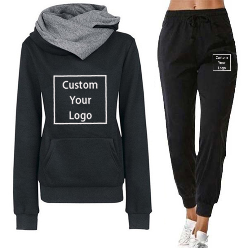 Winter Clothing Logos - DIY ออกแบบรูปแบบหญิงเสื้อผ้าฤดูใบไม้ร่วง/ฤดูหนาว Casual Jogger ชุดปรับแต่งโลโก้พิมพ์ Hoodie
