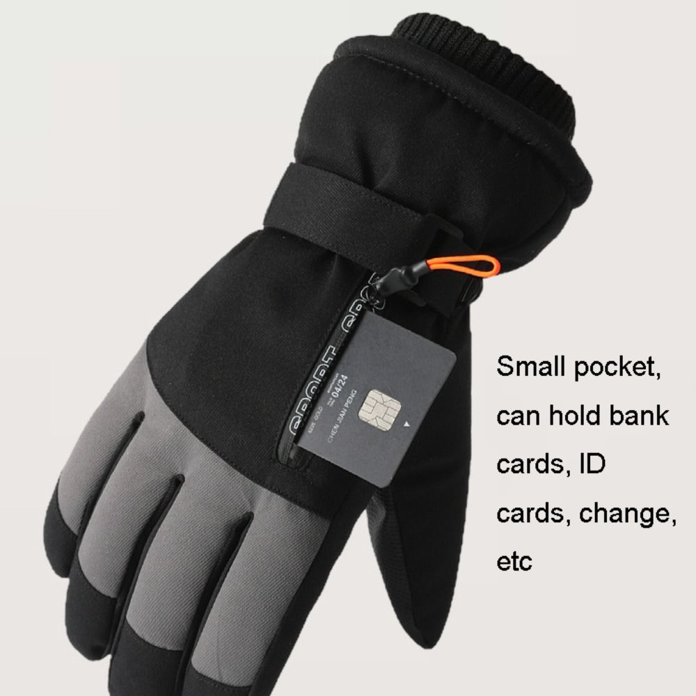 Waterproof Mitten Ski - ถุงมือกันลมกันหนาวสำหรับฤดูหนาว ถุงมือสกีสโนว์บอร์ดหนาพิเศษ รองรับการสัมผัสหน้าจอ ถุงมือกันน้ำและกันความร้อนสำหรับผู้หญิงและผู้ชาย