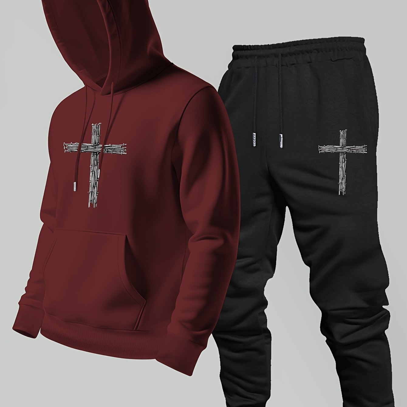 ชุดเสื้อฮู้ดและกางเกงขายาวสองช - Winter Clothing Logos บทวิจารณ์และราคา